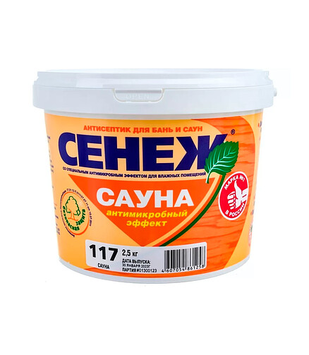 Антисептик Сенеж САУНА, 2,5кг 438x503 в Материке