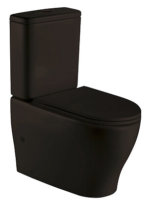 Унитаз-компакт ANGERBACH 001 ЧЕРН.МАТ безобод.антибак.покр. GEBERIT 3/6 SLIM Dur 238x286 в Материке