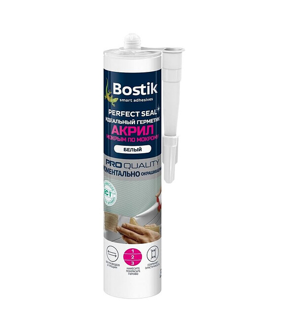 Герметик BOSTIK Perfect Seal Акрил Мокрый по Мокрому, 300мл 586x674 в Материке
