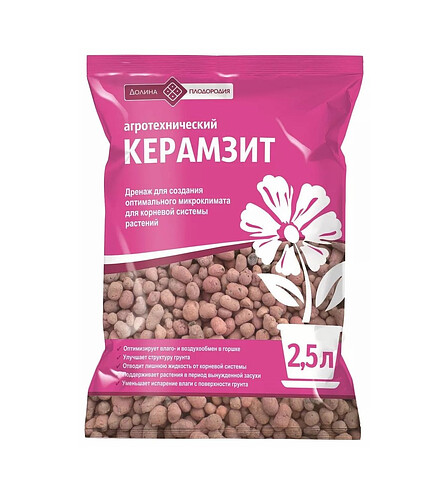 Дренаж керамзитовый Долина плодородияl средний (2,5л) 438x503 в Материке