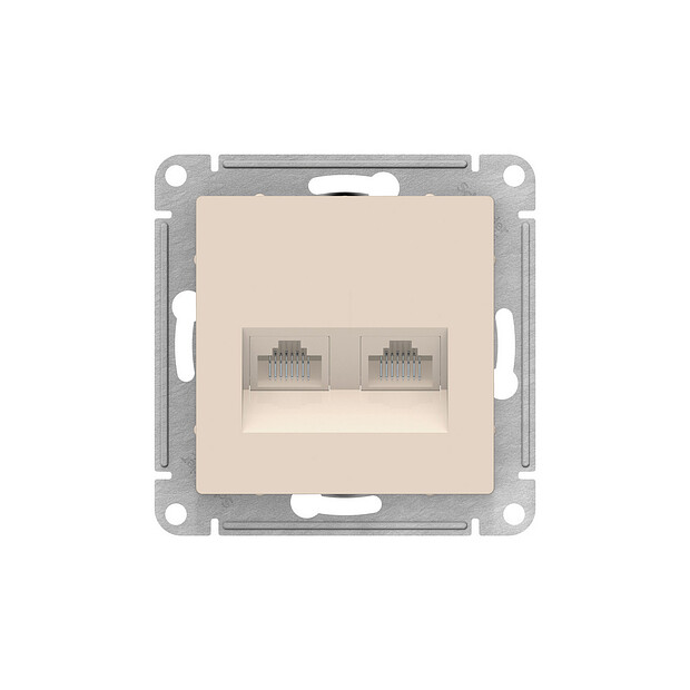 Розетка комп. SE ATLAS Design ATN000285 2мест. беж.