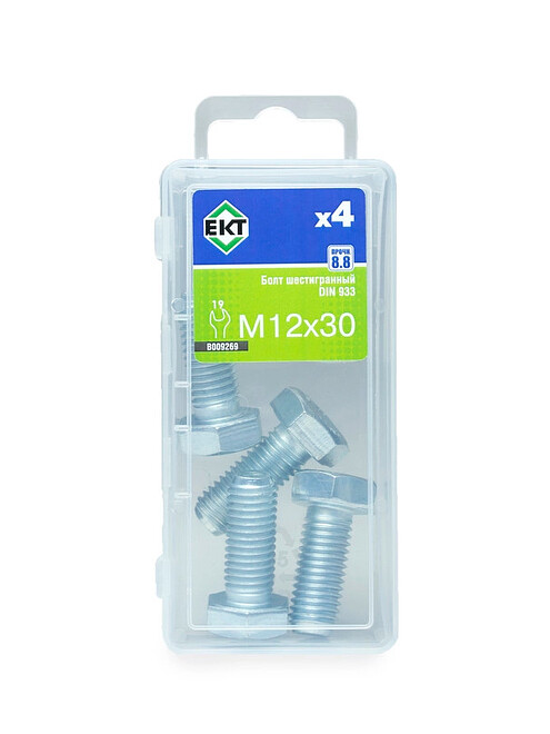 Болт 6-гранный 12х 30, цинк, прочн. 8.8 DIN 933 (уп=4шт) 495x660 Болт 6-гранный 12х 30, цинк, прочн. 8.8 DIN 933 (уп=4шт) 495x660 в Материке
