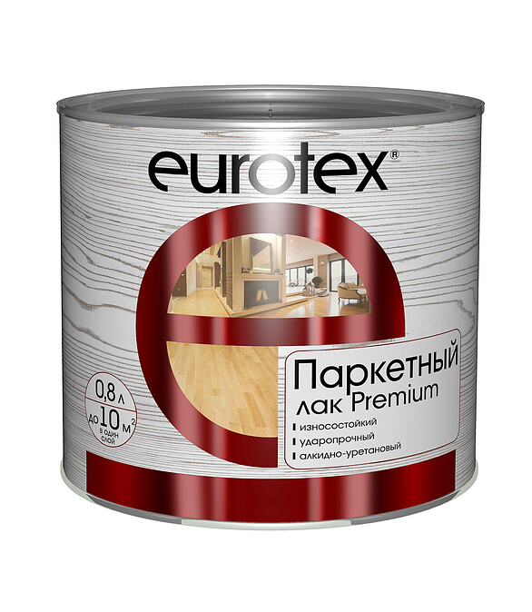 Лак Eurotex Premium паркетный глянцевый, 0,8л 586x674 Лак Eurotex Premium паркетный глянцевый, 0,8л 586x674 в Материке