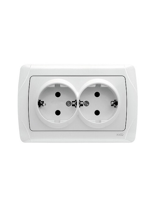 Розетка Viko CARMEN 90561056 2мест. с/з белый 495x660 Розетка Viko CARMEN 90561056 2мест. с/з белый 495x660 в Материке