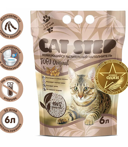 Наполнитель растительный соевый Cat Step Tofu Original (6л) 438x503 в Материке - Вариант 2