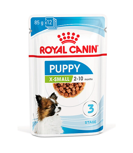Корм для щенков мелк. пород Royal Canin X-Small Puppy кусочки в соусе (85г) 438x503 в Материке