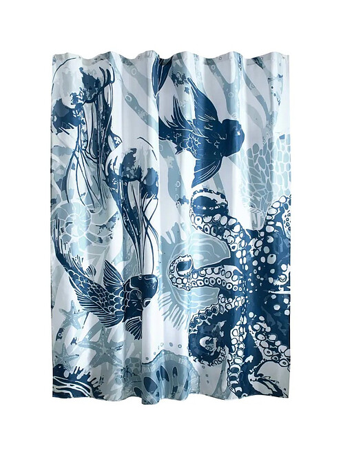 Штора для ванной комнаты MARE (BLUE) T691-6 180х200см тканевая 495x660 Штора для ванной комнаты MARE (BLUE) T691-6 180х200см тканевая 495x660 в Материке