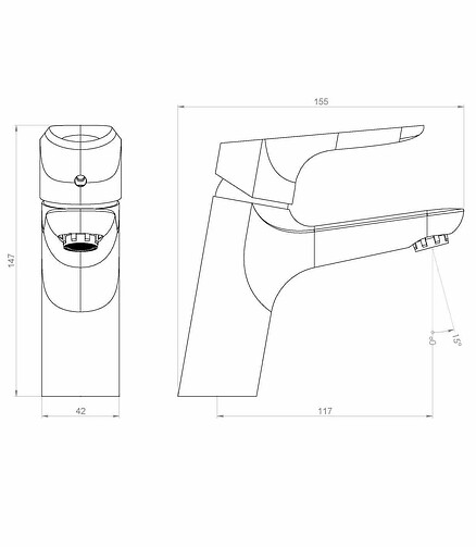 Смеситель JUPITER 770210301 (для умывальника) черный 438x503 в Материке - Вариант 2