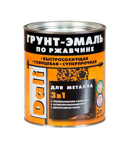 Грунт-эмаль Dali по ржавчине зелёный, 2л 438x503 в Материке