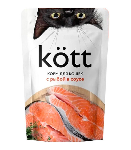 Корм для кошек Kott рыба, соус (75г) 438x503 в Материке