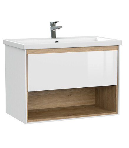 Тумба LOUNA 80 подвесная белая 438x503 в Материке