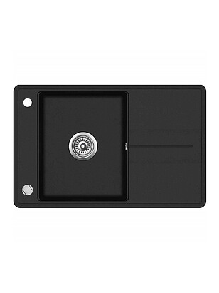 Мойка BELLA SQB101-601AW 780х500мм гранит-черный металлик с вып.полуавтомат 238x286 в Материке