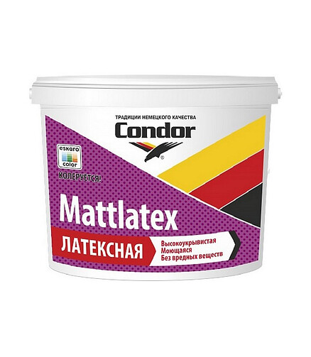 Краска Condor Mattlatex глубокоматовая, 15кг 438x503 в Материке