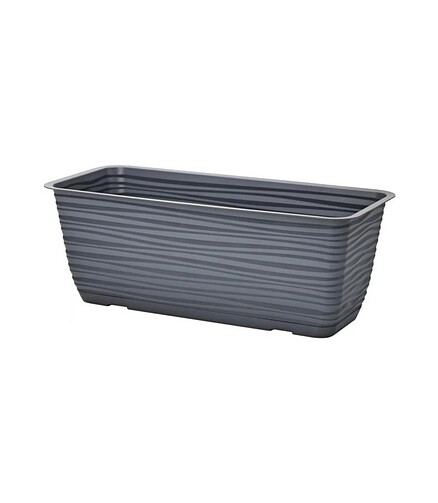 Ящик балконный SAHARA с поддоном (38,9x17x14,5см) пластик антрацит 3180-014 438x503 в Материке