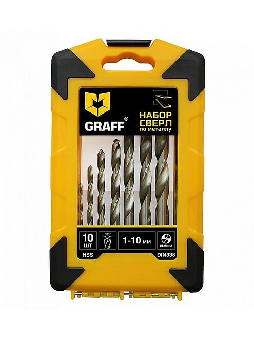 Набор сверл по металлу GRAFF 1-10мм 10шт. 495x660 Набор сверл по металлу GRAFF 1-10мм 10шт. 495x660 в Материке