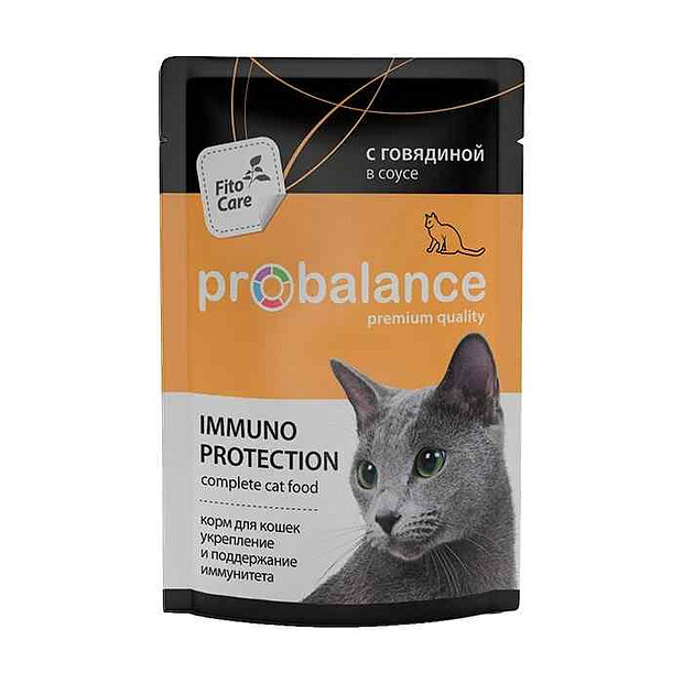 Корм для кошек ProBalance Immuno Protection c говядиной в соусе (85г)