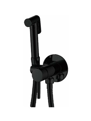 Смеситель HAIBA HB5511-7 (для биде) черный, настенный с душ.комплектом 238x286 в Материке