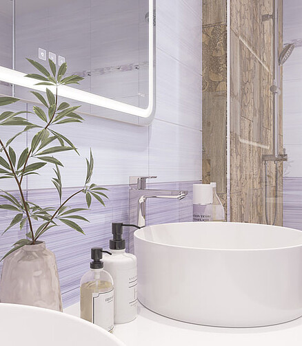 Плитка Cersanit MIRACLE 20х44см 1,144м2 цвет светлый сиреневый 438x503 в Материке - Вариант 3