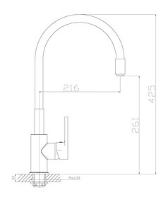 Смеситель ROSSINKA Z35-35U-Black (для кухни) с гибким изливом, хром/черный