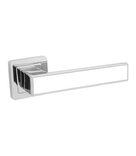 Ручка дверная Code Deco H-22111-A-CR/W, хром/белый (уп=2шт) 438x503 в Материке
