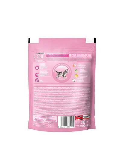 Корм для котят Purina ONE c высоким содержанием курицы и злаками (0,2кг) 438x503 в Материке - Вариант 2