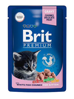 Корм для котят Brit Premium белая рыба, соус (85г) 238x286 в Материке