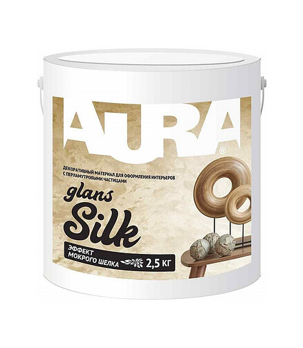 Материал Aura Silk Glans декоративный лакокрасочный, 2,5кг 438x503 в Материке