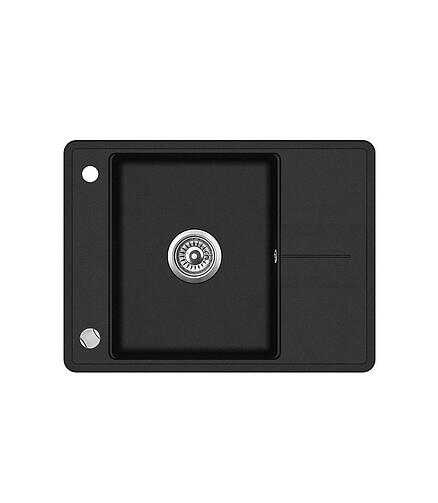 Мойка BELLA SQB102-601AW 670x500мм гранит-черный металлик с вып.полуавтомат 438x503 в Материке