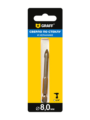 Сверло по стеклу и керамике GRAFF 8х85мм 238x286 в Материке