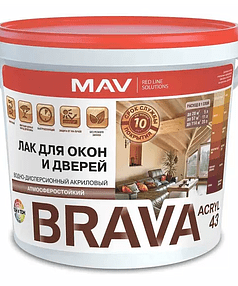 Лак BRAVA ВД-АК-1043 защитно-декор. глянцевый, 1кг 238x286 в Материке