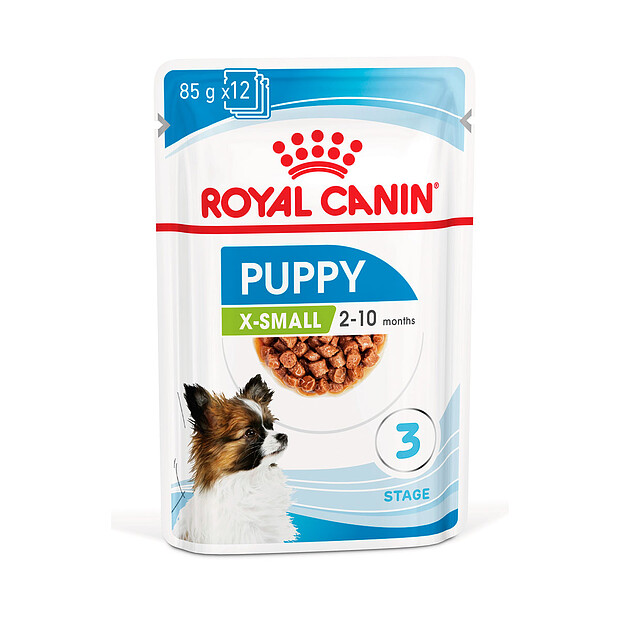 Корм для щенков мелк. пород Royal Canin X-Small Puppy кусочки в соусе (85г) 620x620 в Материке