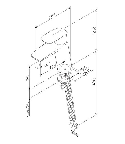 Смеситель SPIRIT V2.1 F71A02100 (для умывальника) 438x503 в Материке - Вариант 3