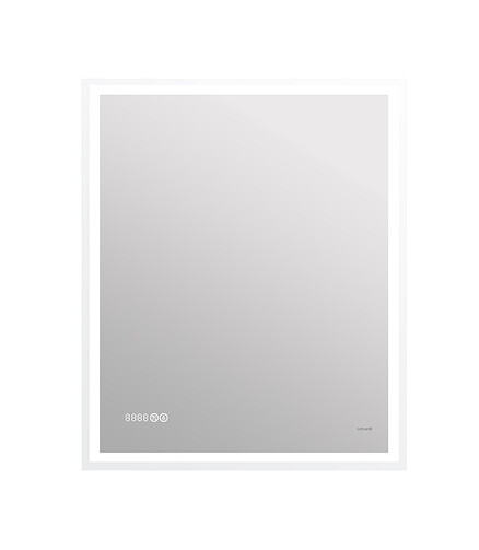 Зеркало LED 080 DESIGN PRO 700х850мм: LED-подсветка, антизапотеваниe, часы 438x503 в Материке