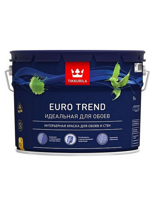 Краска Tikkurila EURO TREND А мат, 9л 495x660 Краска Tikkurila EURO TREND А мат, 9л 495x660 в Материке