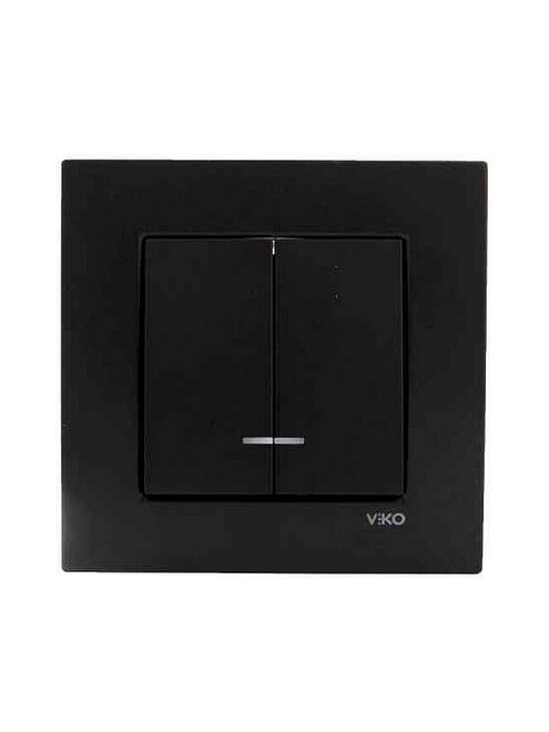 Выключатель Viko NOVELLA 92105550 2кл. подсв. черный 495x660 Выключатель Viko NOVELLA 92105550 2кл. подсв. черный 495x660 в Материке