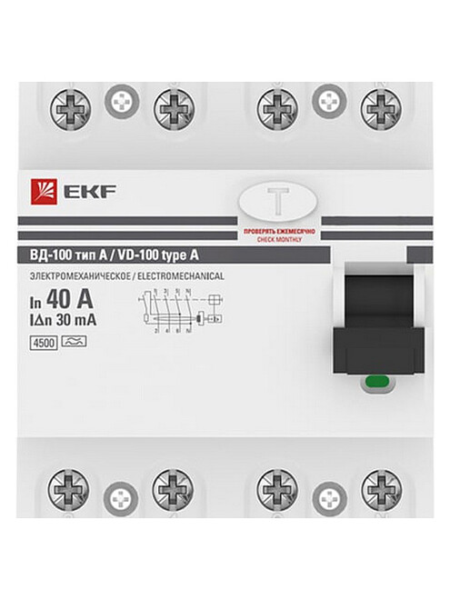Устройство защ.отключения EKF Proxima 4П 40А/30мА эл.-мех. 495x660 Устройство защ.отключения EKF Proxima 4П 40А/30мА эл.-мех. 495x660 в Материке
