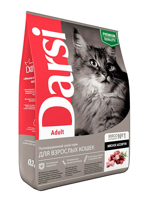 Корм для кошек Darsi Adult Мясное ассорти (0,3кг) 495x660 Корм для кошек Darsi Adult Мясное ассорти (0,3кг) 495x660 в Материке