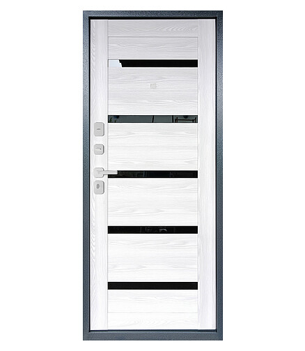 Дверь металлическая АТЛАНТ-504 (Букле серый Ривьера Айс)/2050х860/L 438x503 в Материке - Вариант 2