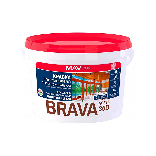 Краска BRAVA ACRYL база TR п/глянц. 3л 620x620 в Материке