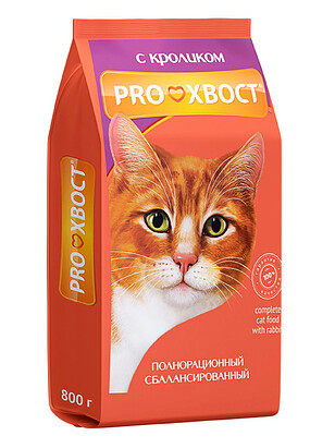 Корм для кошек PRO ХВОСТ кролик (0,8кг) 238x286 в Материке