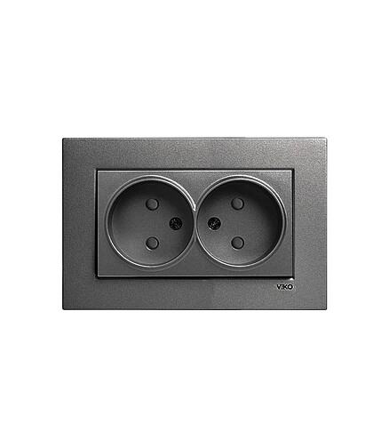 Розетка Viko NOVELLA 93000455 2мест. дымчатый 438x503 в Материке