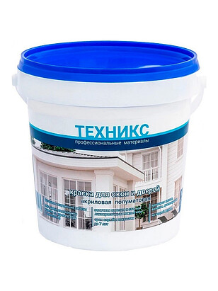Краска ТЕХНИКС для окон и дверей п/мат серая, 1кг 238x286 в Материке