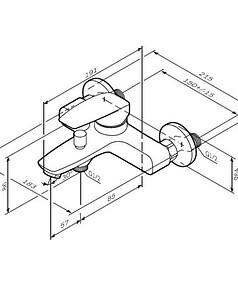 Смеситель TENDER F45A10000 (для ванны, короткий излив) без душ.комплекта