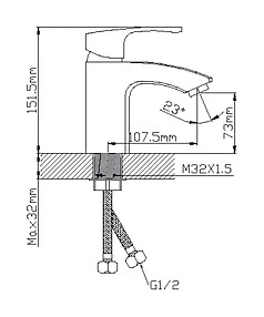 Смеситель WP10225 (для умывальника), ЦИНК