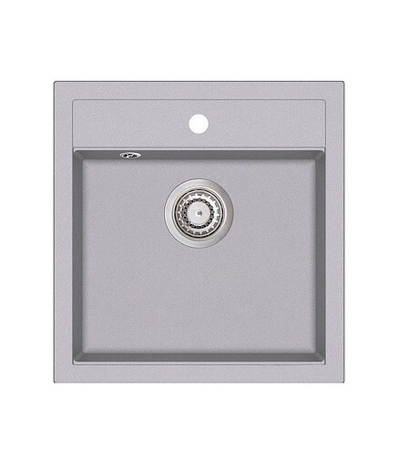 Мойка TESA SQT100-202W 490х510мм гранит-алюметаллик с выпуском 438x503 в Материке