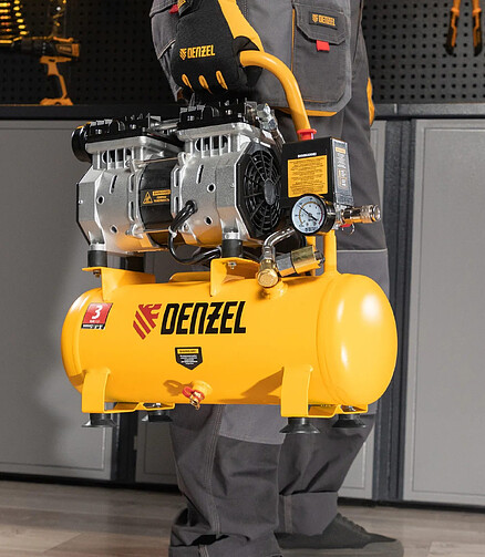 Компрессор безмасляный DENZEL DLS650/10 0.65кВт 10л 120л/мин 438x503 в Материке - Вариант 4