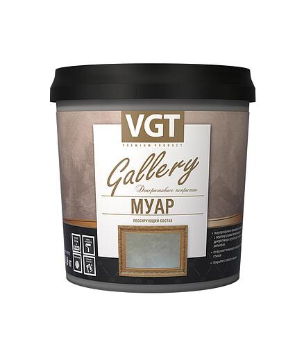 Состав VGT Gallery Mуар лессирующий White Silver 0,9кг 438x503 в Материке