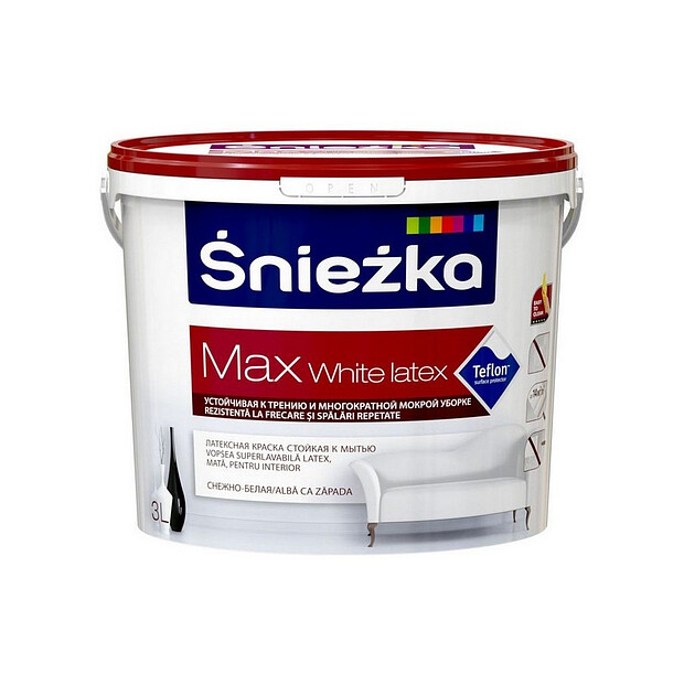 Краска SNIEZKA Max Latex HD белая матовая 3л