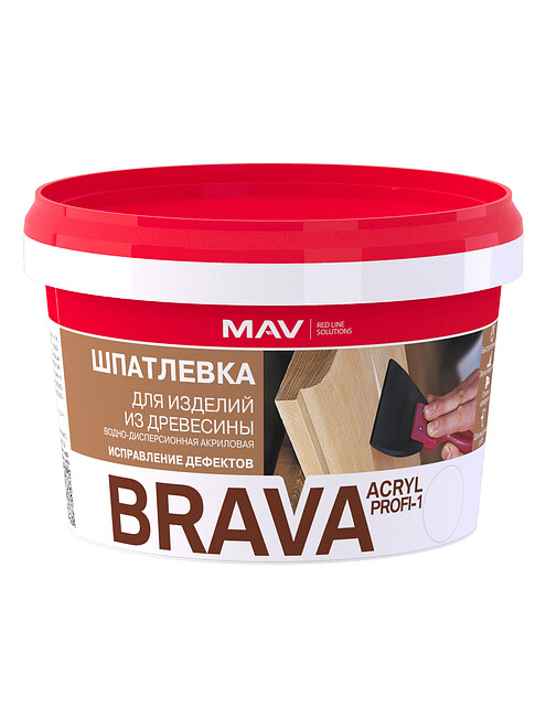 Шпатлевка BRAVA для дерева Профи-1 белая, 0,7кг 495x660 Шпатлевка BRAVA для дерева Профи-1 белая, 0,7кг 495x660 в Материке