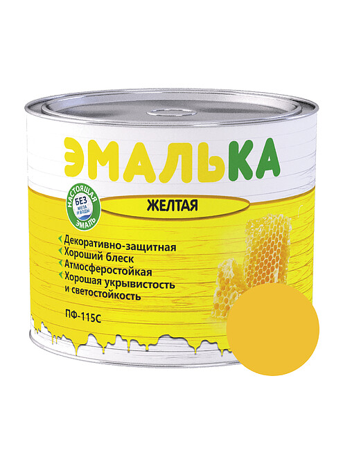Эмаль ПФ-115С ЭМАЛЬКА желтая, 1,9кг 495x660 Эмаль ПФ-115С ЭМАЛЬКА желтая, 1,9кг 495x660 в Материке